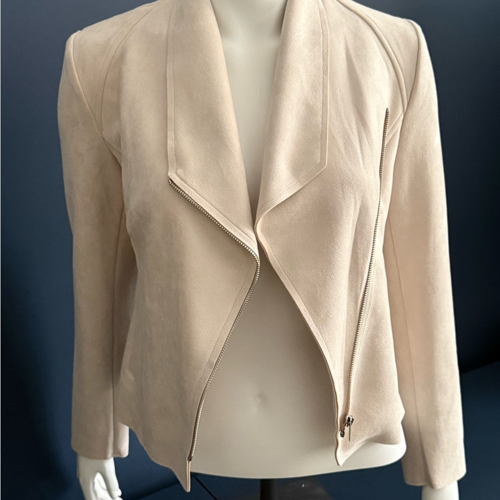 NEW Tahari Cream Faux Suede Women's Blazer - XS Like New